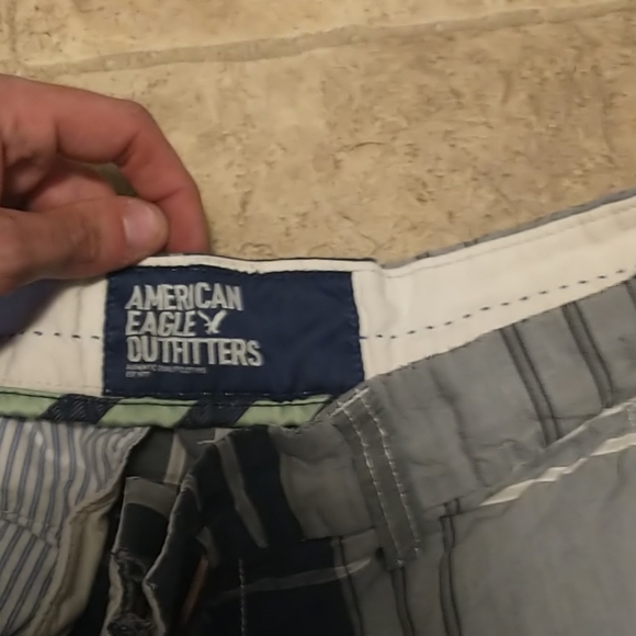 American eagle blue and white striped/plaid shorts - Picture 4 of 4